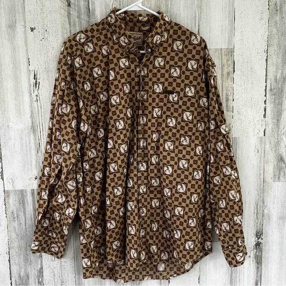 Woolrich Other - Woolrich Vintage Men’s Animal Print Button Down Shirt Size Large Color-Tans
